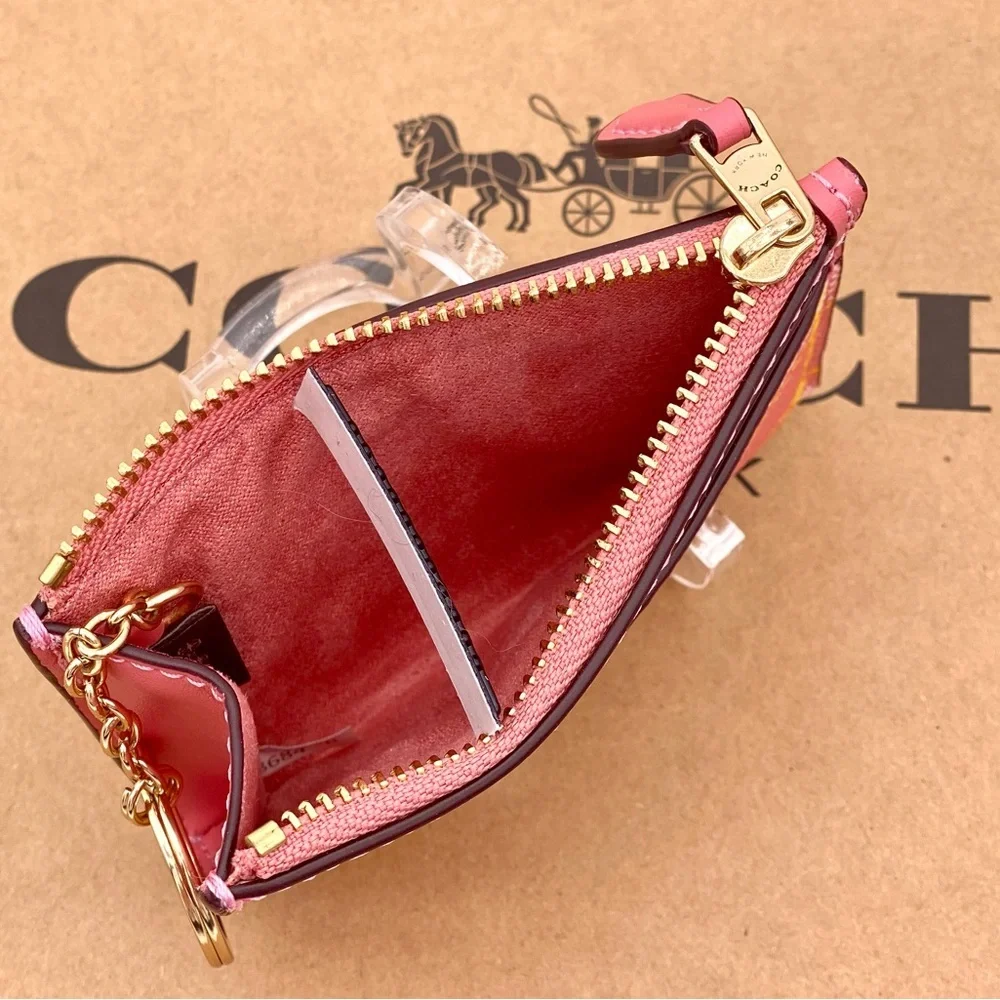 Coach Mini Skinny ID case Small wallet with Garden Plaid print